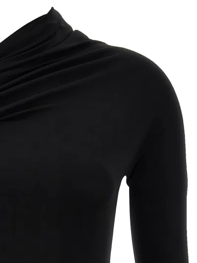 Courrèges Twisted Knitted Dress In Black