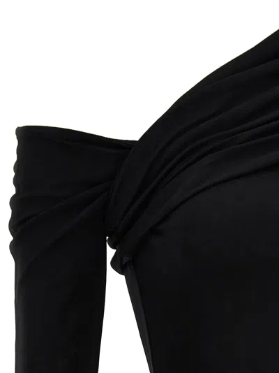 Courrèges Twisted Knitted Dress In Black