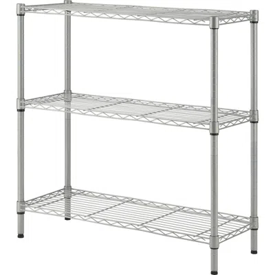 Lorell Light-duty Wire Shelving - 3 Tier(s) - 36" Height X 36" Width X 14" Depthfloor - Sturdy - Epoxy - Si