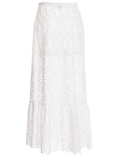 Giambattista Valli White Gonna Lunga Macram In White