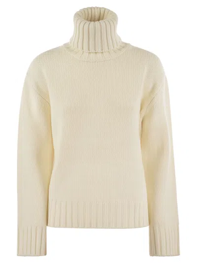 Fabiana Filippi Suéter Con Cuello Alto - Blanco In Cream