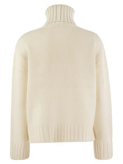 Fabiana Filippi Suéter Con Cuello Alto - Blanco In Cream