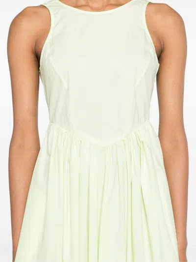 Shop Emporio Armani Sleeveless Cotton Midi Dress In Green