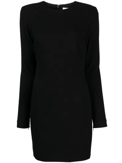Victoria Beckham Fitted Mini Dress With Shoulder Pads In Black