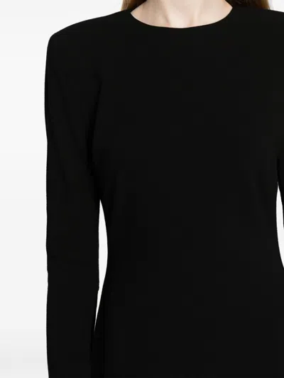 Victoria Beckham Fitted Mini Dress With Shoulder Pads In Black