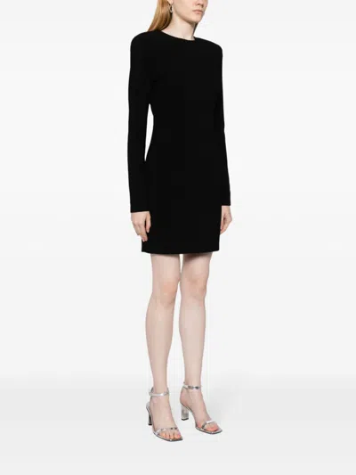 Victoria Beckham Fitted Mini Dress With Shoulder Pads In Black