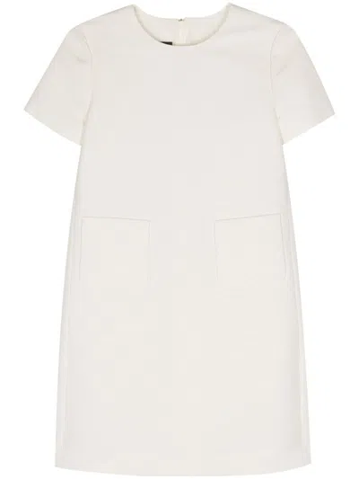 Shop Emporio Armani Crrwneck Short Dress In White