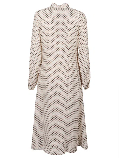 Cri.da Crida Polka Dot Silk Midi Dress In White