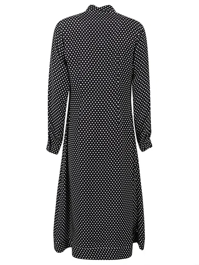 Cri.da Crida Polka Dot Silk Midi Dress In Black