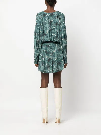 Iro Fontana Printed Short Dress In Blue