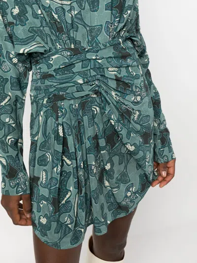 Iro Fontana Printed Short Dress In Blue