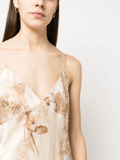 Gold Hawk Chloe Printed Slip Dress In Beige