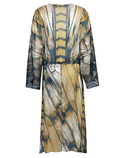 Mona Swims Silk Beach Cover-up Kimono In 彩色