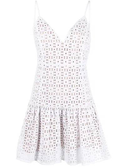 Michael Michael Kors Mmk Cotton Short Dress In White