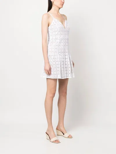 Michael Michael Kors Mmk Cotton Short Dress In White