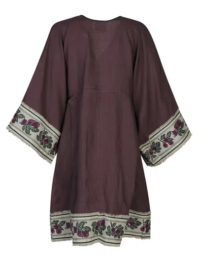 Ninaleuca Linen Short Dress In Purple