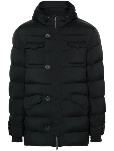 Herno Drawstring Hood Down Jacket In Black
