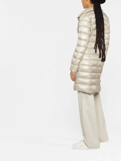 Shop Herno Elisa Midi Down Jacket In Beige