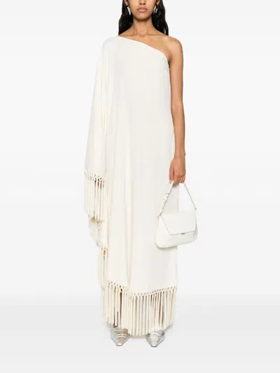 Taller Marmo Arno Fringed Long Dress In Ivory