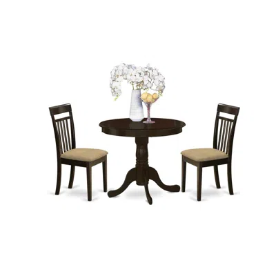 East West Furniture Anca3-cap-c 3 Pc Small Kitchen Table Set-breakfast Nook Plus 2 Dinette Chairs