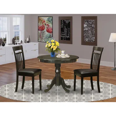 East West Furniture 3 Pc Kitchen Table- Table And 2 Chairs For Dining Room