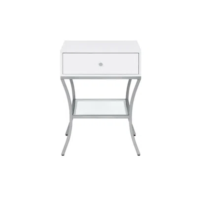 Progressive Furniture End Table, Snow & Silver