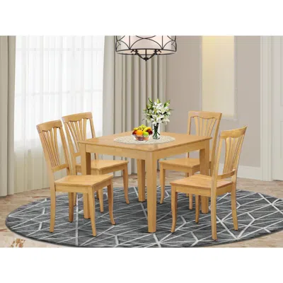 East West Furniture 5 Pc Small Kitchen Table And Chairs Set -square Dinette Table And 4 Kitchen Chairs