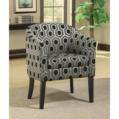 Coaster Co. Of America Jansen Hexagon Patterned Accent Chair Grey And Black