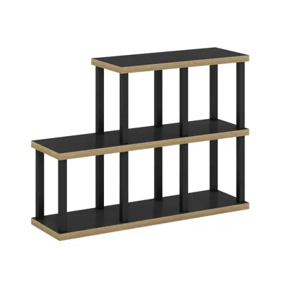 Furinno Turn-n-tube No Tools 5-cube Decorative Display Shelf, Americano/black