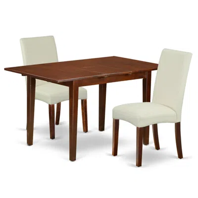 East West Furniture Dining Room Set Mahogany, Nodr3-mah-01