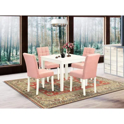 East West Furniture 5 Piece Dinette Table Set Consists A Kitchen Table
