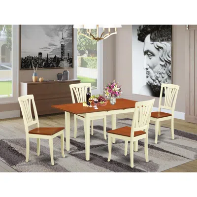 East West Furniture 5 Pc Dinette Set For 4-kitchen Table And 4 Dining Chairs