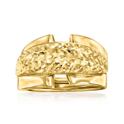 Ross-simons Italian 14kt Yellow Gold Diamond-cut And Polished Ring In Gold