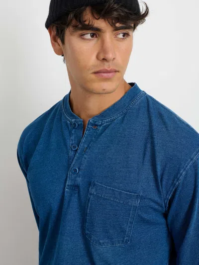 Alex Mill Alan Henley In Indigo Slub Cotton In Indigo