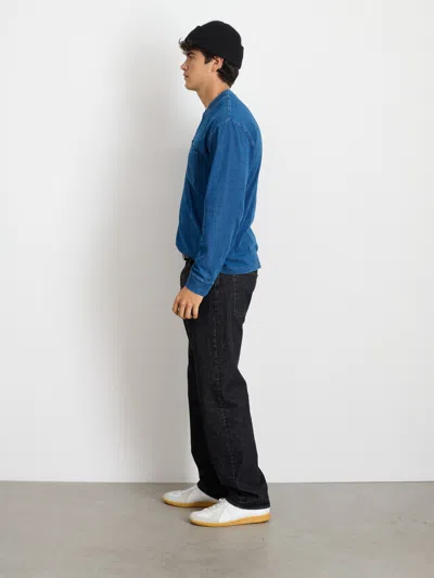 Alex Mill Alan Henley In Indigo Slub Cotton In Indigo