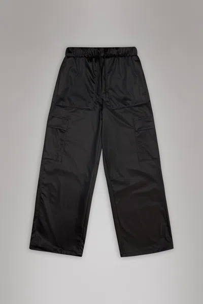 Rains Cargo Rain Pants Wide In Black Grain