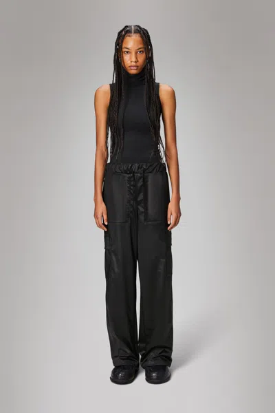 Shop Rains Cargo Rain Pants Wide In Black Grain