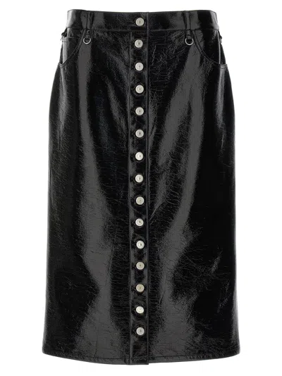 Courrèges Multiflex Patent-finish Midi Skirt