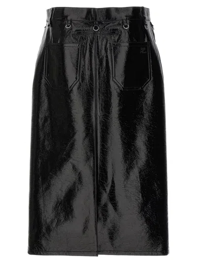 Courrèges Multiflex Patent-finish Midi Skirt