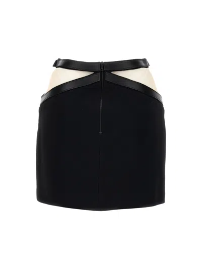David Koma Cross Waist Band Net Insert Skirts Black