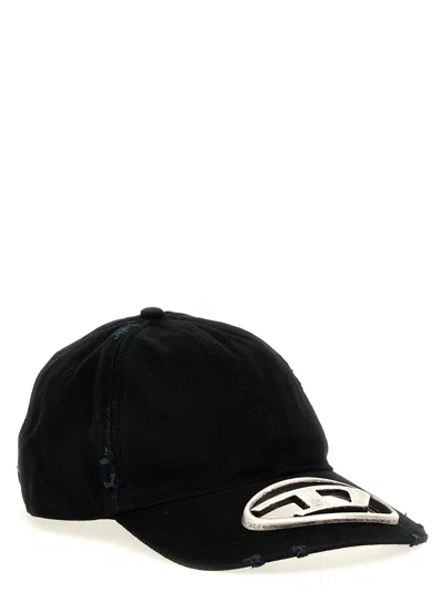 Diesel Oval-d Cotton Baseball Cap In Black