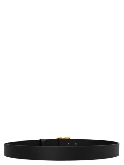 Dolce & Gabbana Black Belt With Buckle Closure And Interwoven Design In Leather Man