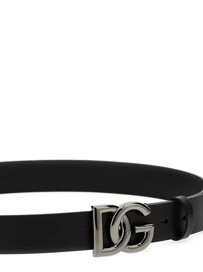 Dolce & Gabbana Black Logo Leather Belt