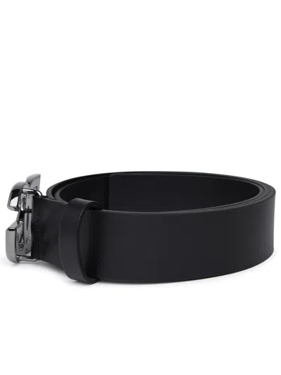 Shop Dolce & Gabbana Black Lear Belt