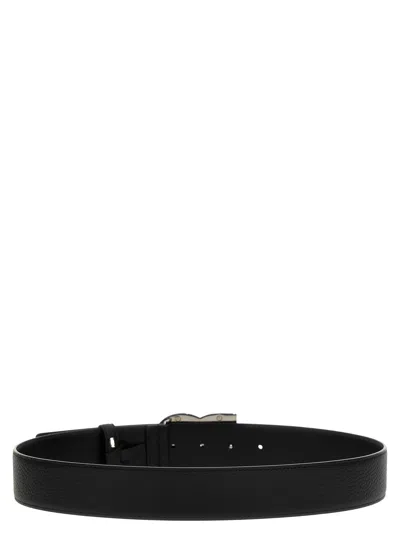 Dolce & Gabbana Black Logo Leather Belt In Black