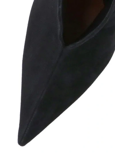 Alaïa Suede Booties With Front V Design 11cm In Black