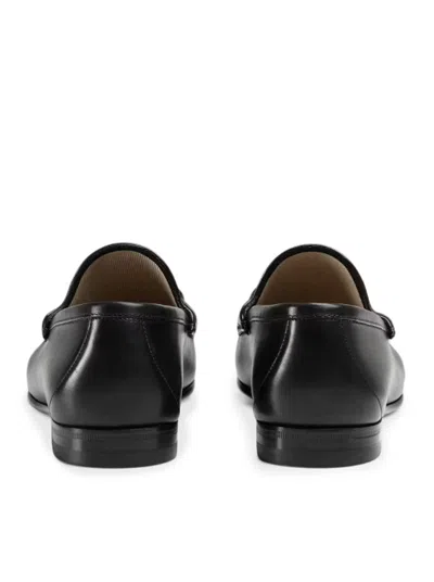 Gucci Men's Black Roos Horsebit Leather Moccasins In Black