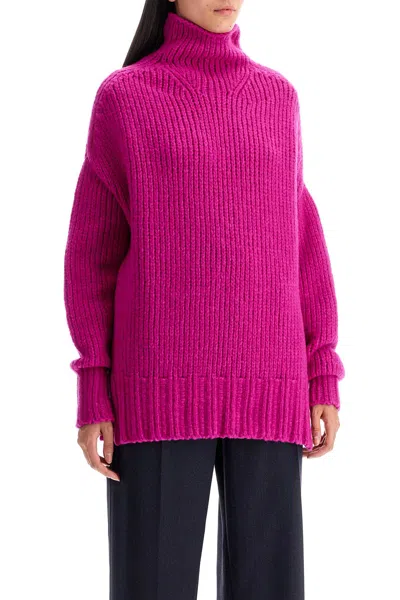 Shop Lanvin High-neck Wool Sweater Women In Pink