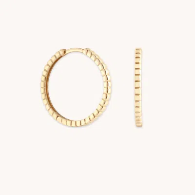 Astrid &amp; Miyu Ridged Hoops In Solid Gold