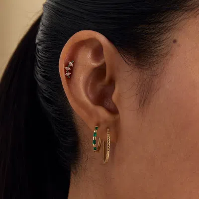 Astrid &amp; Miyu Ridged Hoops In Solid Gold